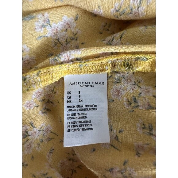 American Eagle Floral Wrap Romper Yellow S Lover Eras Tour Outfit Fairy READ - Picture 6 of 11